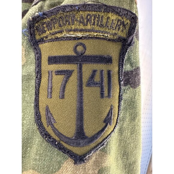 Vintage R.I. Militia 17th Artillery Camo Jacket XL HEOLY Patch Military Uniform - Picture 2 of 9